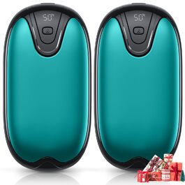 Електричні грілки для рук, набір 2 шт., перезаряджувані, портативні, 3 режими нагріву, ідеальний подарунок для спорту, гольфу, кемпінгу, блакитні