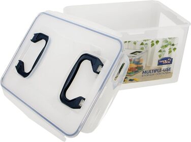 LocknLock PP CLASSIC Storage Box with Lid and Handles | 361 x 274 x 212 mm | 100% Airtight | Semi-transparent Storage Container | Storage Container with Lid for Household Items (16 L (Pack of 2))