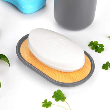 Набір аксесуарів для ванної кімнати 6в1: кошик, мильниця, тримач для паперу, сірий