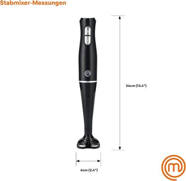 Стабілізатор MasterChef Edelstahl 3 в 1: блендер, міксер, пінозбивач. 400W, 2 швидкості, для кухні, миється в посудомийній машині