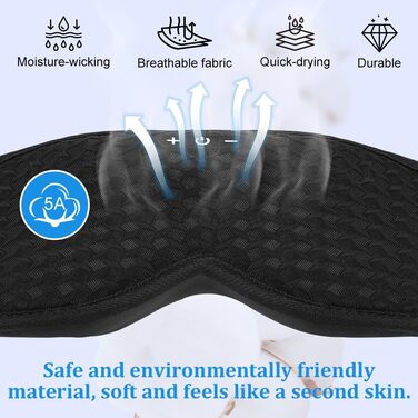 3D Маска для сну з навушниками Bluetooth V5.4: Комфортний сон, подорожі, релакс