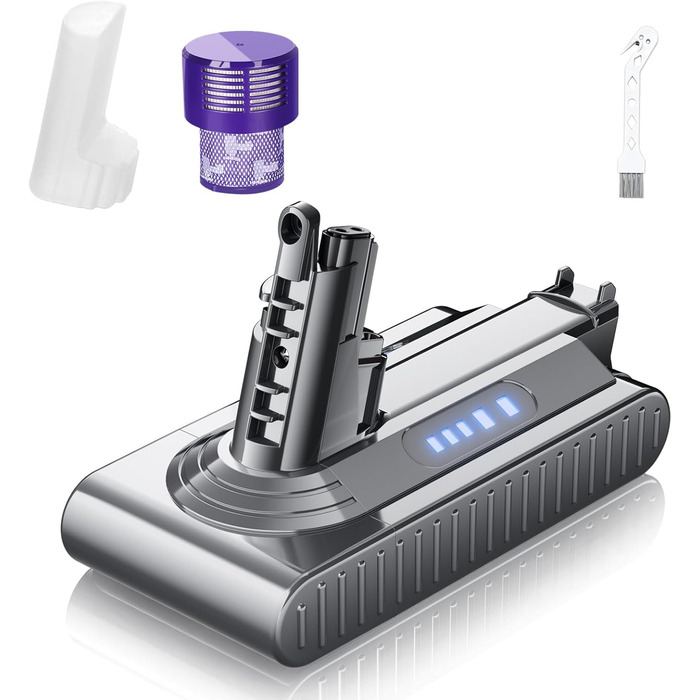 Замінний акумулятор BATTOOL V10 6000mAh для пилососів Dyson V10 Animal/Motorhead/Fluffy/Total Clean/Absolute (1 фільтр + 1 щітка)