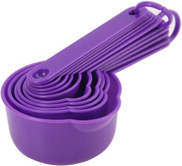 Measuring cup and spoon set, 11-piece plastic measuring cup and spoon set for dry and liquid ingredients, 5 measuring cups and 6 measuring spoon set for children for cooking and baking, color: