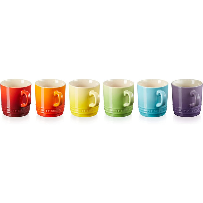 Le Creuset 6-Piece Cappuccino Cup Set, 200 ml each, Rainbow, 79114208359030