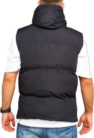Чоловіча тепла жилетка Behype з капюшоном, стеганий пуховик, чорна (J17 L)