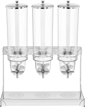 Диспенсер для мюслі Royal Catering RCCS-3.5LSS3, 3 x 3,5 л, дозатор для пластівців, зернових, 3 контейнери