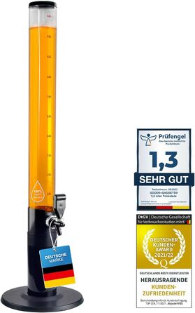 GOODS+GADGETS XXL Drinks Column Beer Column Beer Tower Party Beer Dispensing Column with Tap (5 Liter)