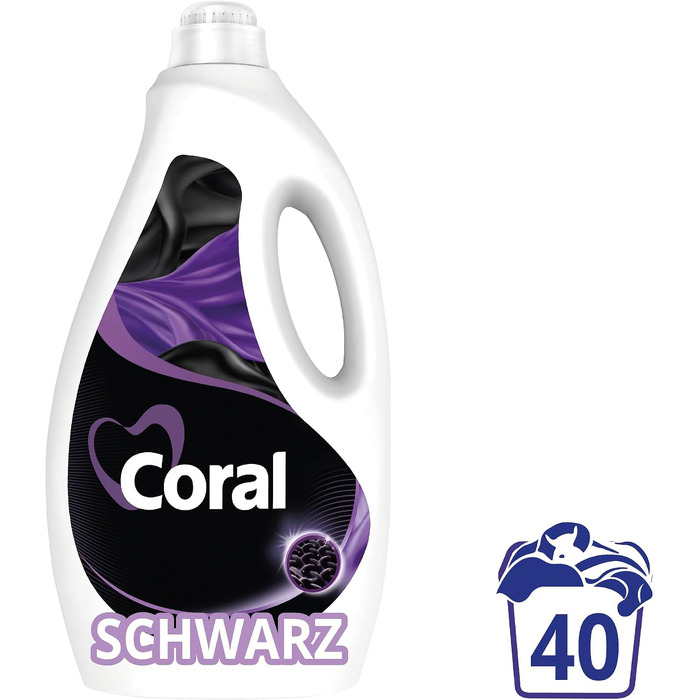 Рідкий пральний засіб Coral Black Velvet для чорного одягу, 2.16 л, 6 шт (на 23 прання)