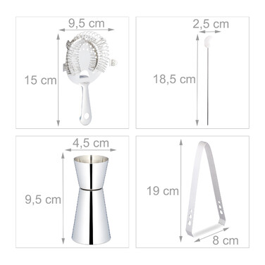 Relaxdays 5-Piece Cocktail Shaker Set