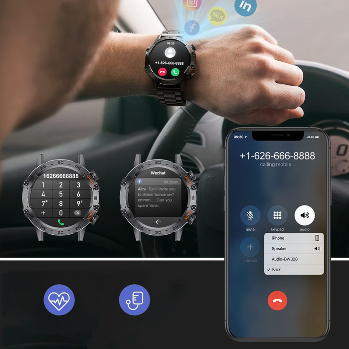 Чоловічий смарт-годинник JG Smart Hammer Black, чорний