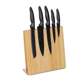 Relaxdays Magnetic Bamboo Knife Block