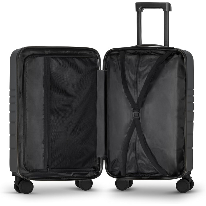 Валіза ETERNITIVE з ABS пластику, Rollkoffer, Reisetrolley, з подвійними колесами 360°, з TSA-замком, ручна поклажа (S + L), графітовий колір (набір 2 шт.)