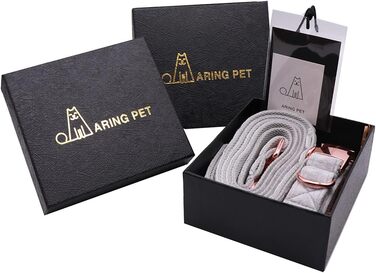 Набір повідка та нашийника для собак Aring PET, нашийник та повідок для собак, регульований набір повідків та нашийників для хлопчиків та дівчаток, темно-зелений (XS, сріблясто-сірий)