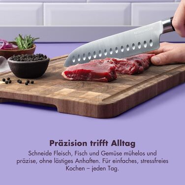 Ніж кухарський Reishunger Profi Chef з дамаської сталі – довгий, універсальний ніж Сантоку з нержавіючої сталі