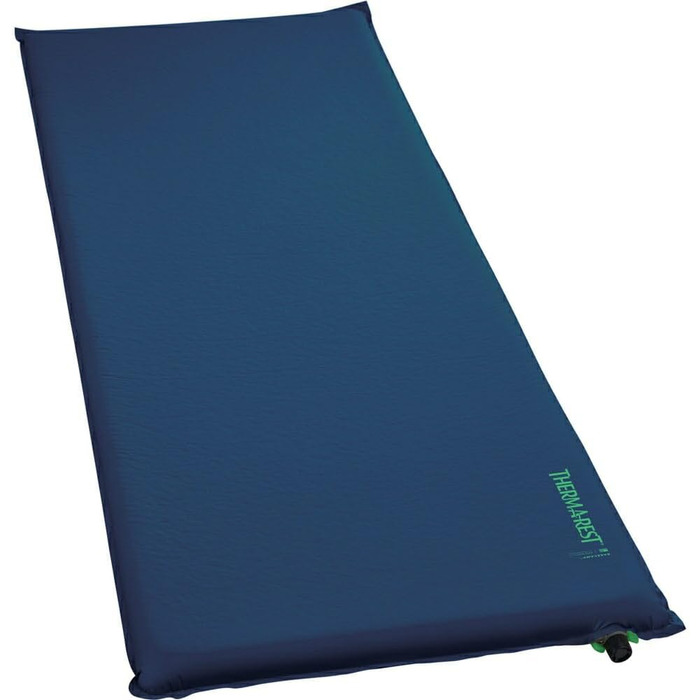 Каремат туристичний Therm-a-Rest Basecamp з самонадуваючимся шаром, WingLock-клапан, для дорослих, розмір 50.8 x 183.9 см, блакитний, з сумкою для зберігання
