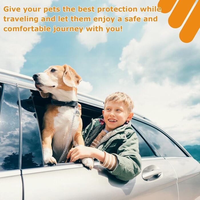 Нашийник для собак з кріпленням до авто, безпечний поводок-ремень, нержавіюча сталь 304, 105 см