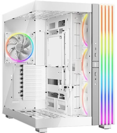 be quiet! Light Base 900 FX - Корпус ПК з повністю прозорою передньою та бічною панелями, Dual Chamber Design, 4 вентилятори Pure Wings 3 PWM (Білий)