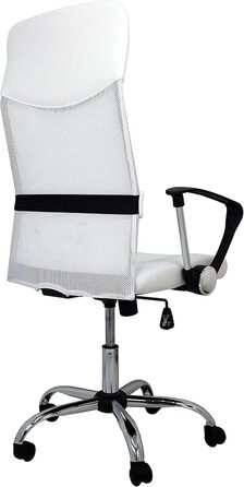 Офісний стілець La Silla Española Santander з підголівником, білий, поліестер, 52x55x118 см