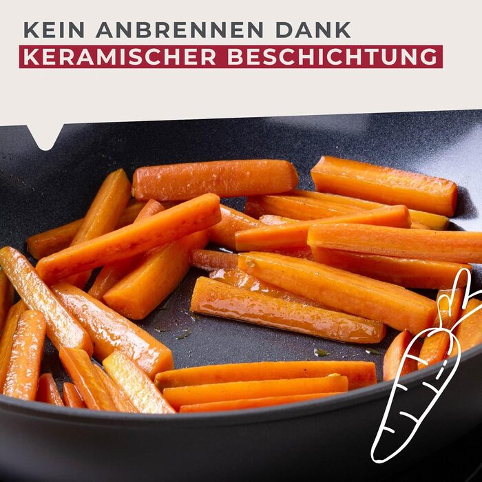 Вок Fackelmann Soft 28 см з керамічним покриттям Greblon CK2, алюмінієвий, з м'якою ручкою