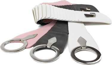 Жіночий еластичний пояс-гумка Vanessa & Melissa, ширина 6 см, срібна пряжка, чорний, 75 см (75-90 см талія)