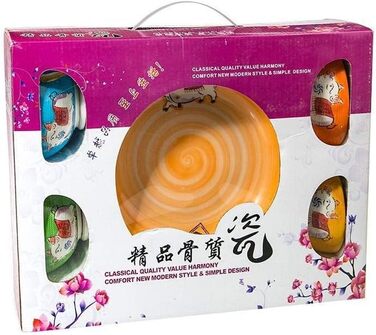 Традиційний японський червоний набір суші для двох осіб – тарілки, палички та підтарілки з порцеляни з візерунком сакури – ідеальний японський подарунок