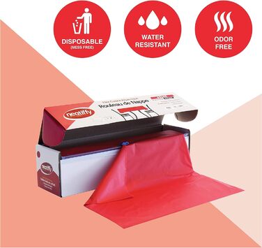 Neatiffy 137 cm x 30 m Disposable Plastic Tablecloth, for Party/Banquet, Tablecloths for Rectangular/Round/Square Tables, Equivalent to 12 Picnic Packs (red)
