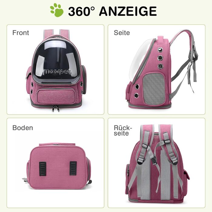 Рюкзак-переноска для котів та собак ALLSOPETS Bubble Carrier Rosa (до 7.5 кг)