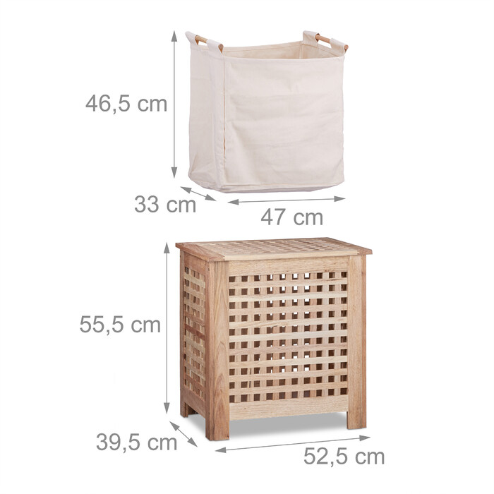 Relaxdays Laundry Hamper Walnut