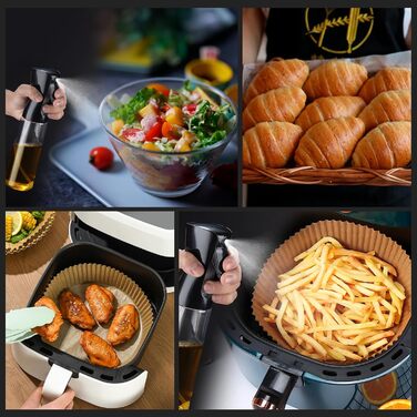 Грифема - пляшка для олії та розпилювач 300 мл, для фритюрниці, гриля, салатів, Meal Prep, BPA-free, придатна для миття в посудомийній машині, багаторазове використання, GE2002B-300