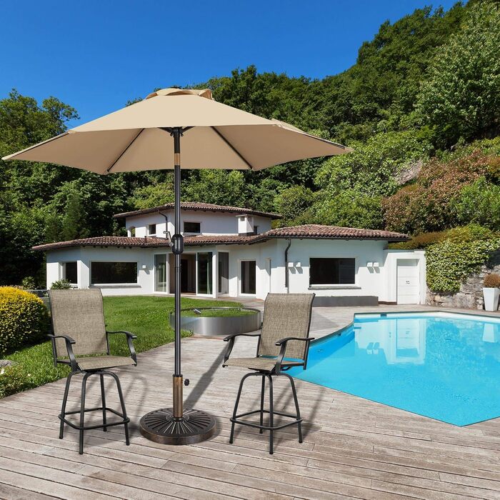 Yaheetech Parasol Stand Garden Umbrella Holder Umbrella Weight Round Balcony Parasol Stand for Umbrella Poles up to 38/48 mm, 14 KG