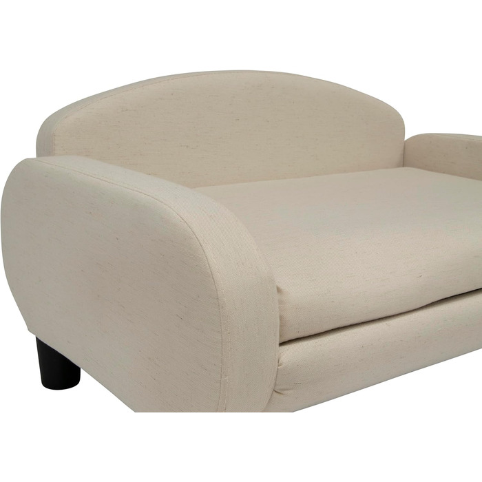 Софа для домашніх тварин Paws & Purrs, 80 см, низька спинка, знімний чохол для матраца (Еспресо / Вівсянка)