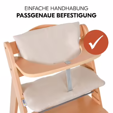 hauck 2-piece Deluxe Seat Cushion for Alpha Highchair - Seat Cushion/Seat Liner/Highchair Cushion (Beige)