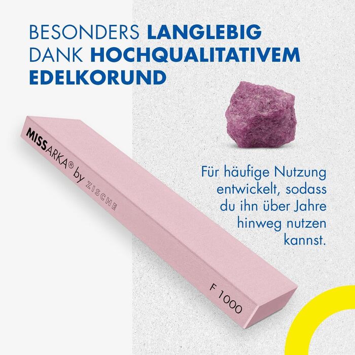 Точило для ножів Zische - Schleifstein з EDM Korund, 200x60x25 мм, 2 зернистості FEPA 500/1200 (Missarka Ultra)