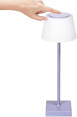 Світлодіодна настільна лампа Aigostar акумуляторна бездротова, димується сенсорно, 3 режими світла, водонепроникна IP54 для дому та саду - фіолетова
