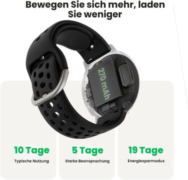 Смарт-годинник Amazfit Active 2 44мм: GPS, фітнес-трекер, 160+ режимів спорту, моніторинг сну, водонепроникний, для Android та iPhone, чорний силікон