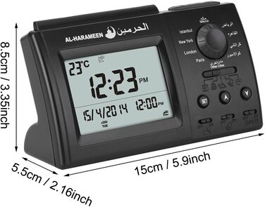 Islamic Azan Alarm Clock, Muslim Table Prayer Clock HA-3006, Digital Muslim Prayer Alarm Athan Islam for Prayer