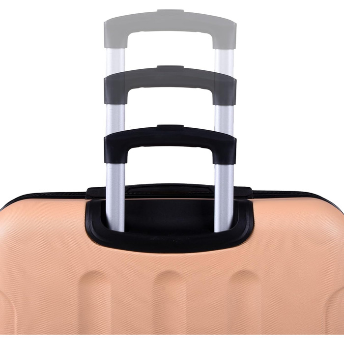Набір валіз 3er - міцні валізи з ABS-корпусом, TSA-замок, розширюваний об'єм - M, L, XL, захист кутів, 360° колеса, телескопічна ручка, підходить для ручної поклажі & можна складати (персиковий)