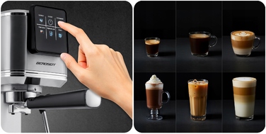 Ріжкова кавомашина Berdsen з капучинатором, 20 бар, сенсорне керування