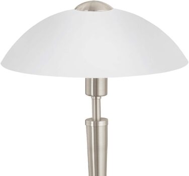 Настільна лампа EGLO Solo 1 з регулюванням яскравості, сталь, скло сатинове біле, патрон E14