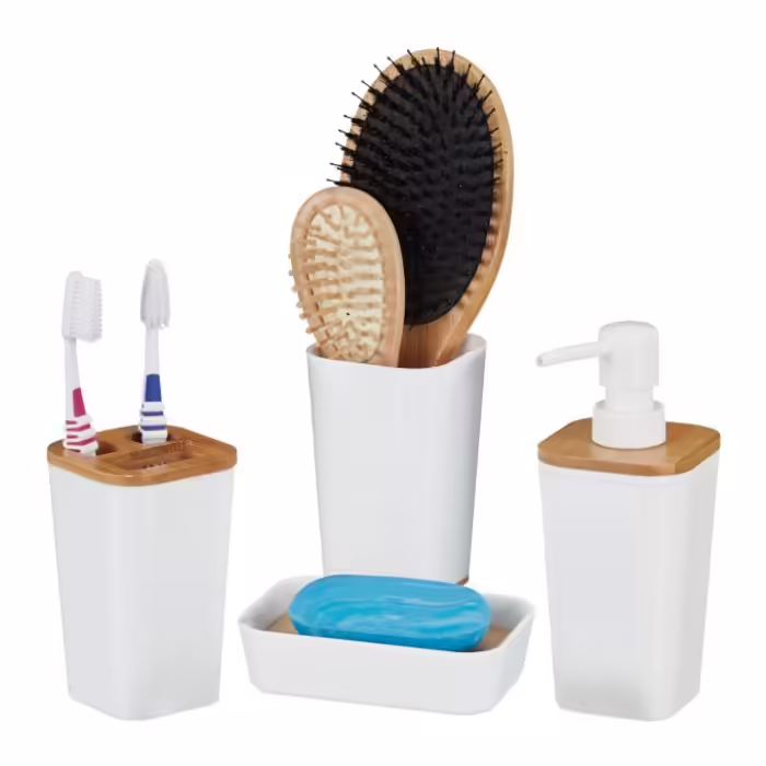 Relaxdays 4-Piece Bathroom Accessories Set