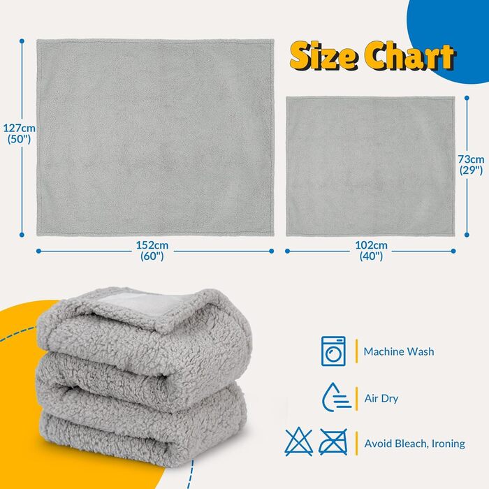 Водонепроникний килимок для собак, 152x127 см - двосторонній, м'який, теплий. Підходить для великих собак та котів. Захищає підлогу, ліжко, диван та автокрісло. Сірий.