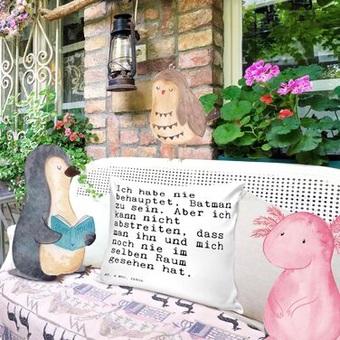 Подушка Mr. & Mrs. Panda з написом 'Я ніколи не стверджував...' – кумедна декоративна подушка для дивану, подарунок з жартівливими висловами, супергерої
