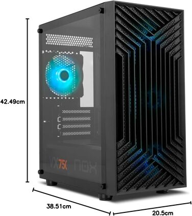 Корпус для ПК INFINITITY EPSILON: ATX, Micro ATX, USB 3.0, металева сітка, підтримка 3 вентиляторів, 4 HDD, відеокарта до 370 мм, чорний