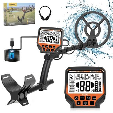 Металодетектор OMMO для дорослих: професійний набір, 6 режимів, вологостійкий, IP68, світло-помаранчевий
