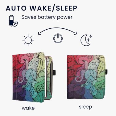 Чохол-книжка kwmobile для Pocketbook Era/Era Color з кишенею та лямкою - з малюнком 'Читаюча жінка' чорно-бежевий