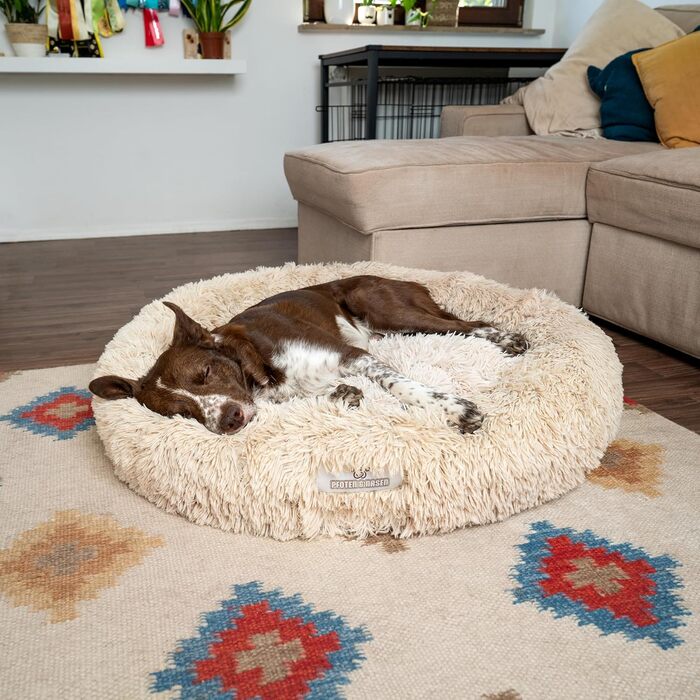 Кругле ліжко для собак та котів Pfoten&nasen® Wolke 7, темно-сірий, 65 см – м'яке, знімний чохол, для маленьких тварин