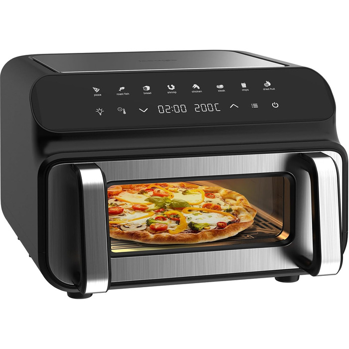 iceagle Hot Air Fryer XXL Air Fryer 8.5L - Hot Air Fryer with Viewing Window | Air Fryer, 7 Programs, 1700W, Space-Saving and Quiet Operation (55db)