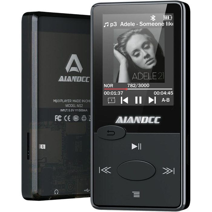 MP3-плеєр Bluetooth 5.3 HiFi, FM-радіо, 32GB, з навушниками, підтримка TF-карт (Чорний)