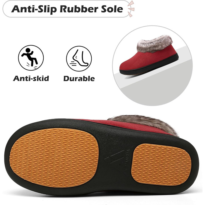 Тапочки жіночі зимові Mishansha, антиковзаючі, з піною пам'яті, плюшеві, розмір 36-43 EU, червоні