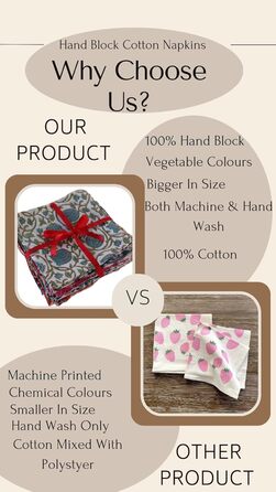 Cloth Napkins, 12 Pieces, Cotton, Floral Pattern, Reusable, Indian Block Print, Washable Napkins for Wedding, Party, Boho Decor (Multicolor 1), Size L (18.0 x 18.0 inches)